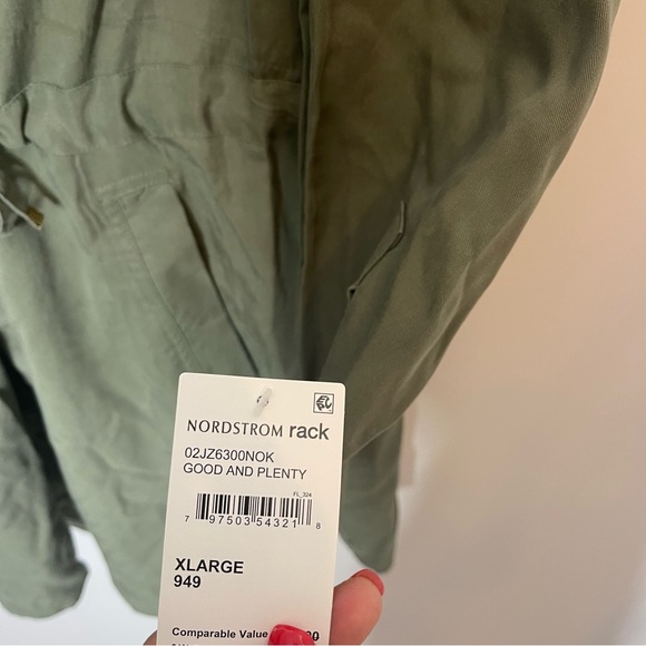 New Blank NYC GOOD and PLENTY GREEN SNAP FRONT BELTED DRESS XL - Picture 5 of 8